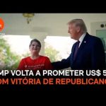 Trump volta a prometer US$ 5.000 se republicanos vencerem