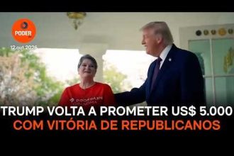 Trump volta a prometer US$ 5.000 se republicanos vencerem