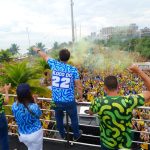 Veja fotos de último ato de Flávio Bolsonaro na Barra da Tijuca