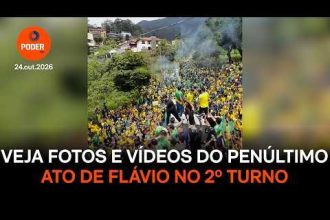 Veja fotos e vídeos do penúltimo ato de Flávio no 2º turno