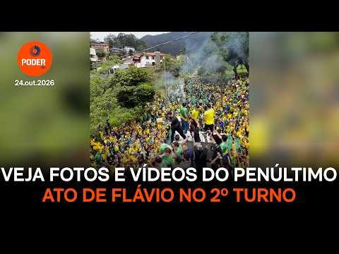 Veja fotos e vídeos do penúltimo ato de Flávio no 2º turno