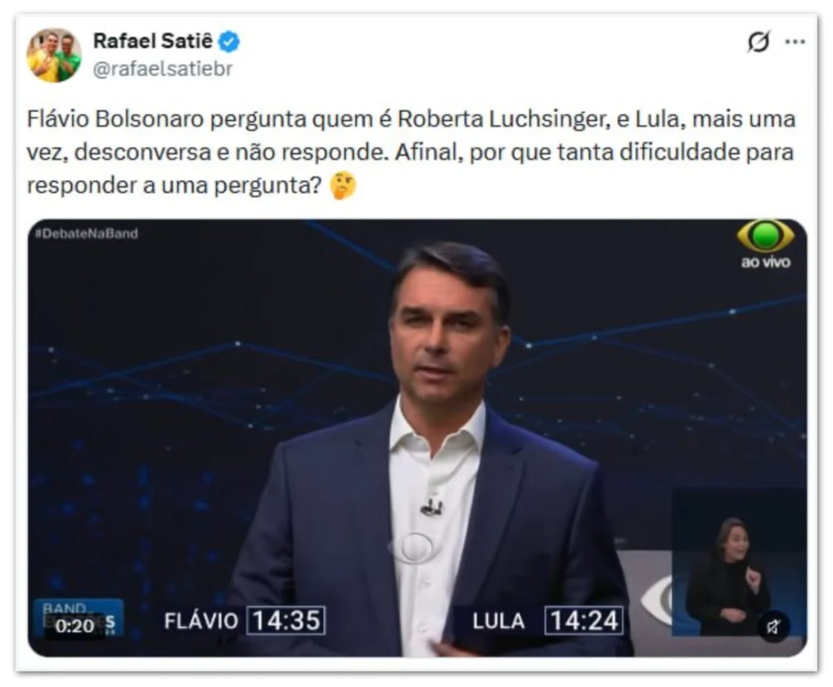 Veja os memes do debate entre Lula e Flávio Bolsonaro na “Band”