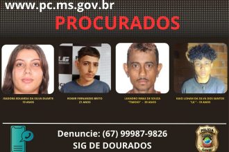 Veja quem são os 4 procurados por suspeita de envolvimento em homicídios em Dourados
