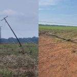 Ventos derrubam 9 postes e deixam moradores sem energia em MT