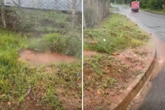 VÍDEO: 'água fervendo' brotando do chão chama a atenção em Caldas Novas: 'Olha a fumaça'