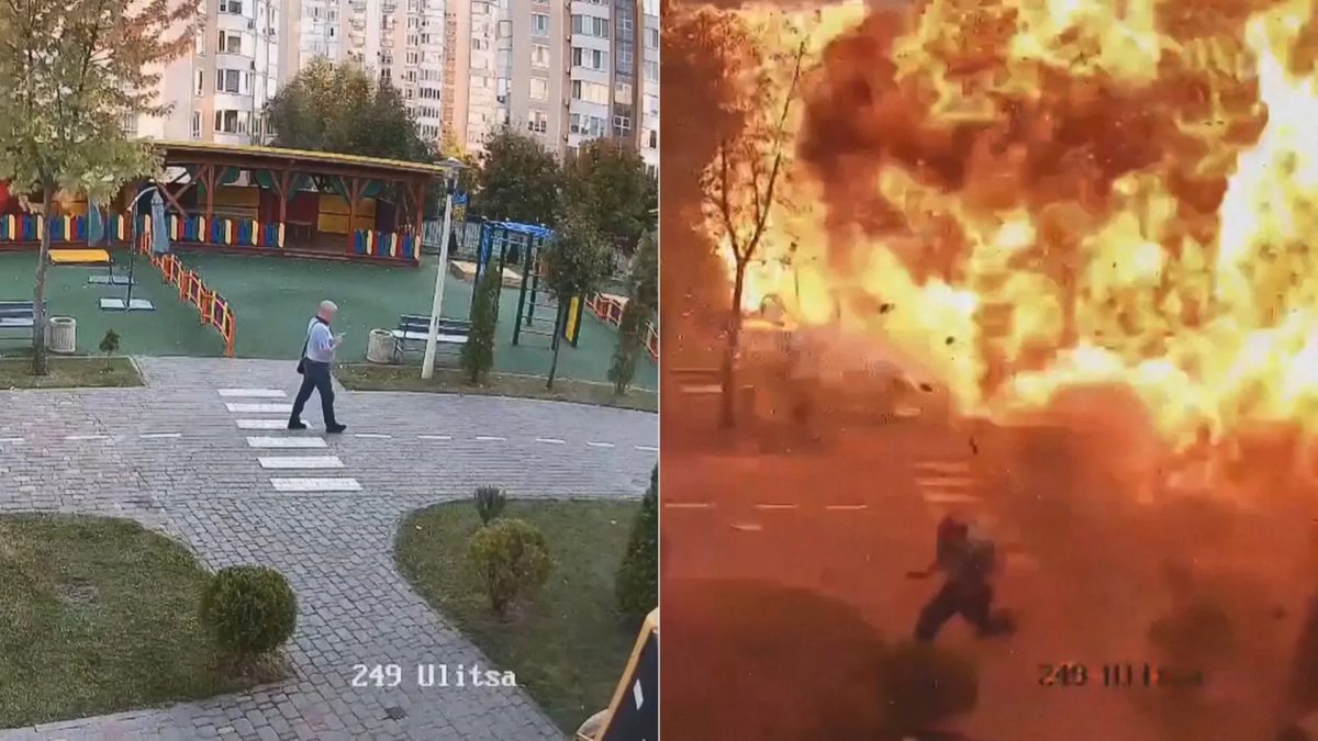VÍDEO: homem escapa por pouco de ataque de drone russo perto de Kiev