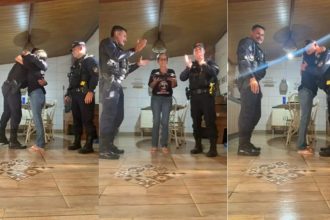 VÍDEO: moradora de MT ganha parabéns de policiais após ligar no 190 para pedir companhia no aniversário