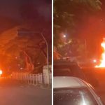 Vídeo mostra carro tomado pelas chamas próximo ao Hospital Mário Gatti, em Campinas
